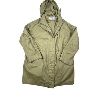 ASOS‎ Design Anorak Jacket Lightweight Hooded Drawstring Waist Khaki Petite 0